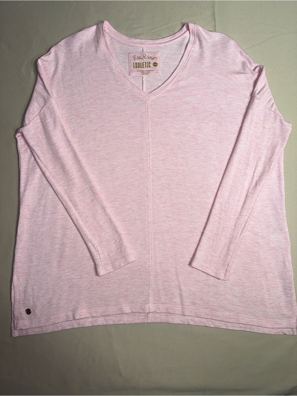 Lilly Pulitzer Luxletic Pink V-Neck Long Sleeve Top Women’s XXS
